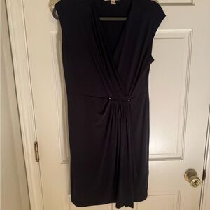Elegant navy faux wrap Dress